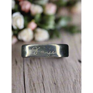 Silver Tone Jaye Engraving Vintage Barrette Hair Clip